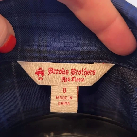Brooks Brothers Women's Blue Tartan Shirt Dress-Sz 8 - Picture 3 of 9